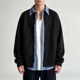 thumbnail image 6 of Cavosen Jackets for Men Long Sleeve Lapel Button Down Loose Jacket Solid Casual Lightweight Fall Outfits, 6 of 8
