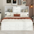 thumbnail image 2 of EUROCO Wood King Size Platform Bed with 8 Drawers for Adults Bedroom, Living Room, White, 2 of 23