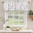 thumbnail image 3 of Pink Grey Botanical Valances for Windows, Decorative Rod Pocket Window Valance Curtains, Watercolor Spring Floral Summer Leaf Short Curtain Drapes for Kitchen/Living Room, 2 Panels, 42" W x 12" L, 3 of 8