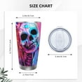 thumbnail image 4 of Bingfone Neon Skull With Milkshake for 20 Oz Stainless Steel Travel Mug Double Wall Water Coffee Cup for Home,Office, Outdoor Works Great for Ice Drinks and Hot Beverage-Without Straw, 4 of 8