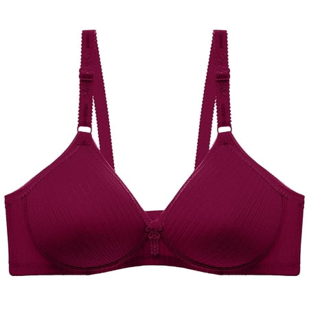 OJSFQUFP Boody Bra for Women Red The Factory Directly Supplies The Side Striped Cotton Mother S Soft Cup On The Upper Support Of Middle and Elderly Women To Receive A Pair Of Bras C