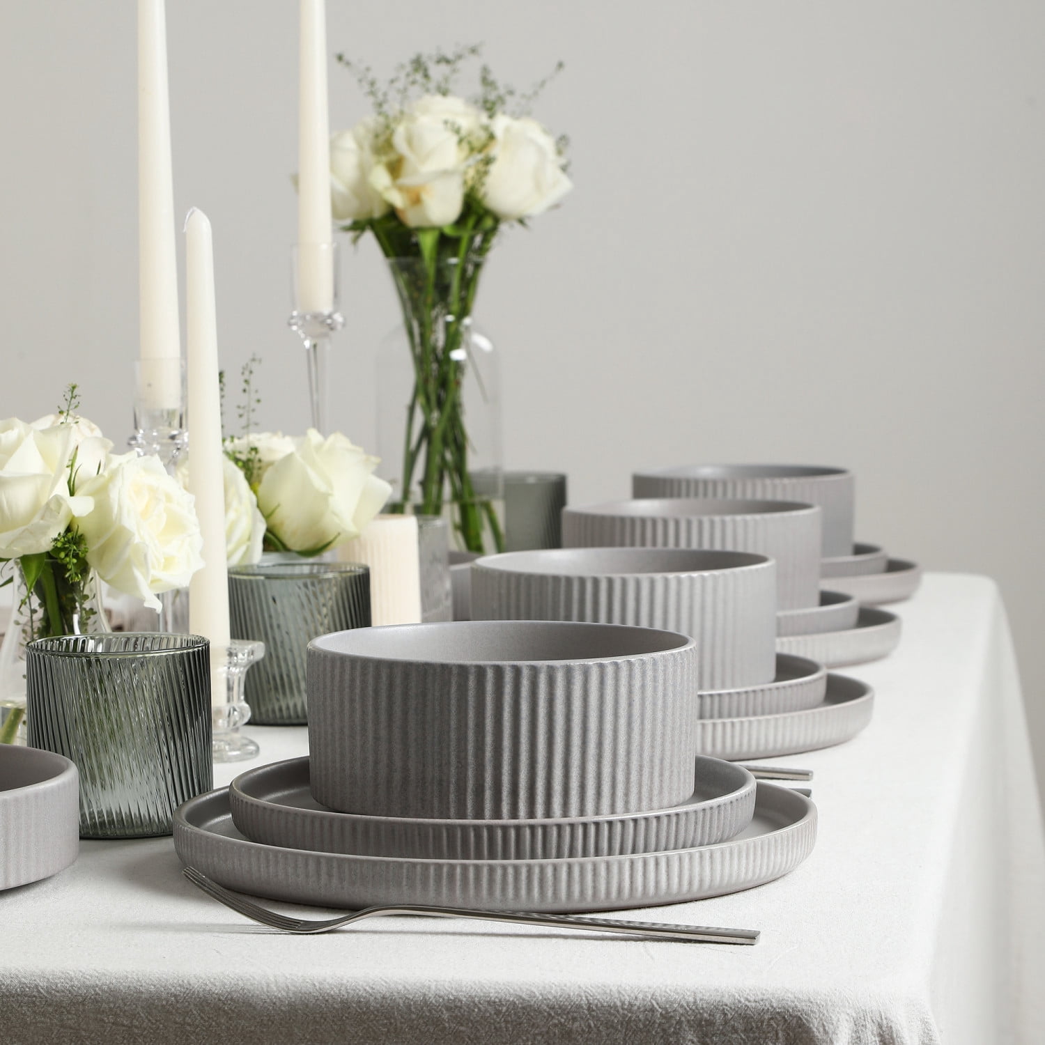 Stone Lain Haven 16-Piece Dinnerware Set Stoneware, Grey