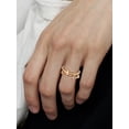 thumbnail image 1 of 1 anillo abierto ajustable de latón con capas huecas para mujer, 11 mm, 1 of 6