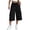 Black, variant on Womens Cotton Pants for Summer Straight Cigarette - Raw Hem Office Gray S