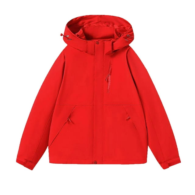 Gpaecead Manteaux de Randonnée pour Hommes, Couleur Unie, Imperméables, à Manches Longues, à Capuche, Vêtements de Travail avec Multiples Poches, Manteau Coupe-Vent d'Extérieur