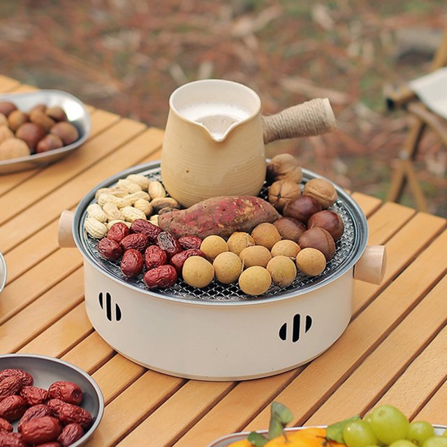 Parrilla De Carbón Para BarbacoaParrilla de carbón para barbacoa, parrilla portátil con red para parrilla para Camping y Picnic