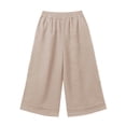 thumbnail image 5 of Aimik Women's Elastic Waist Cropped Cotton Pants Loose Casual Culottes Breathable Comfortable Summer Bottoms, 5 of 6