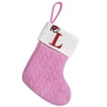 thumbnail image 2 of TFYZYY Knitted Christmas Stocking Gift Bag, Embroidered Letter Design, Spacious for Candy & Gifts, Festive Decoration for Holidays, Pink Wool Hosiery, 2 of 3