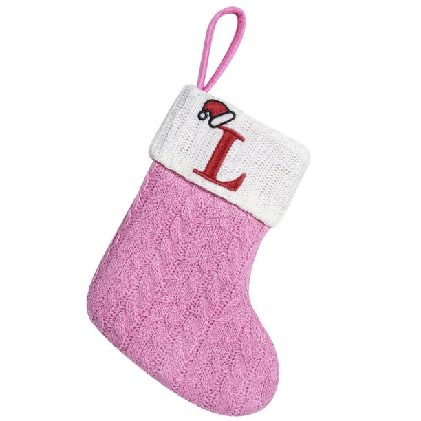 Bolsas de Regalo de Navidad, de Punto Calcetín de Lana Calcetín Bordado Carta Bolsa de Regalo de Dulces para Niños, Bolsa de Regalo de las Medias de Navidad para la Decoración Del Árbol de la Chimenea