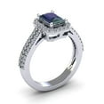 thumbnail image 2 of SuperJeweler 1 1/2 Carat Octagon Shape Mystic Topaz and Halo Diamond Ring In Sterling Silver For Women, 2 of 6
