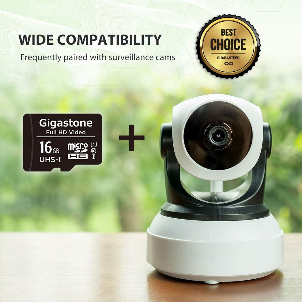 Gigastone 16GB Micro SD Card, FHD Video UHS-I U1 Class 10, for Surveillance, Security, Action Cameras, Drone, Dash Cams, 10 Pack (10x16GB)