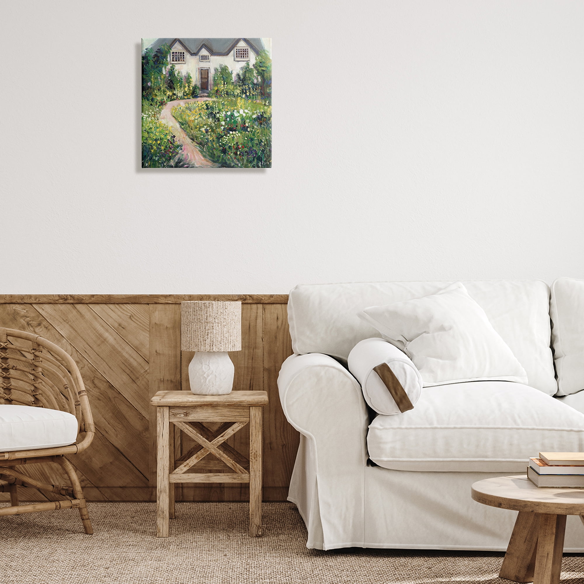 Stupell Industries Rural Floral Cottage House Garden Blooms, 17 x 17, Design by Tim OToole