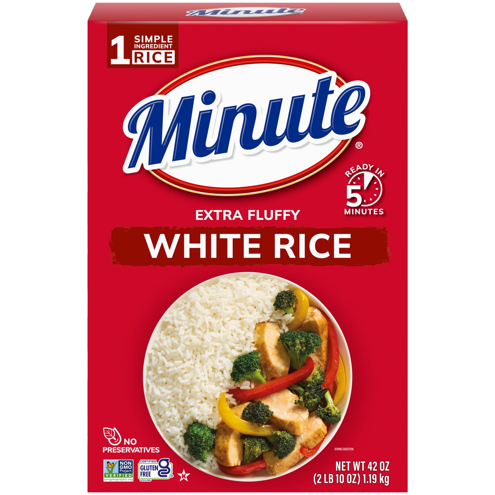 Minute Instant White Rice, Light and Fluffy, Gluten Free, 42 oz