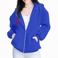 thumbnail image 2 of Towmus Women Cute Giaphics Full Zip Up Hoodie Cotton Jacket with Pockets Aesthetic Sweatshirt, 2 of 4