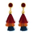 thumbnail image 4 of Oussum Gold Metal Triple Layer Tassel Earrings, 4 of 4
