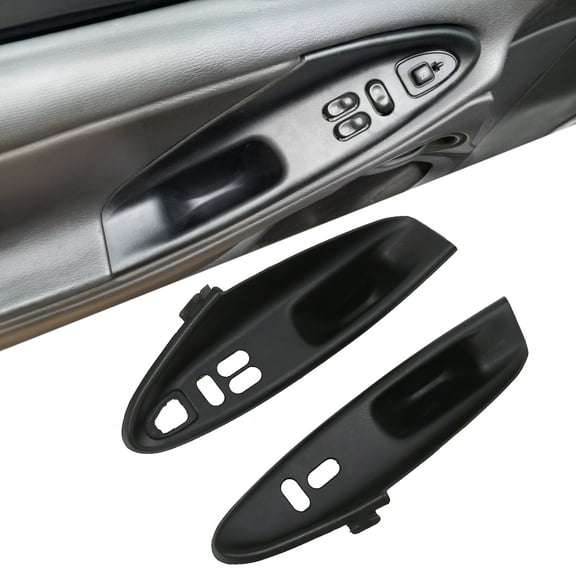 Kojem Pair Set Interior Inside Door Panel Pull Handle Panel for 1994-2004 Ford Mustang Switch Housing Left Right Side Hard Top Cover