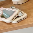 thumbnail image 4 of for iPhone Case,Cute 3D Bunny Shape Frame with Make Up Mirror Camera Lens Protection Soft Shockproof Phone Case (Pink,iPhone 13 Pro Max), 4 of 5