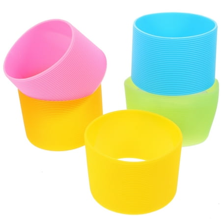 

5Pcs Silicone Bottle Band Silicone Bottle Sleeve Silicone Bottle Cover Glass Cup