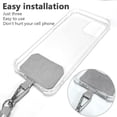 thumbnail image 4 of Correa de cordón universal para teléfono móvil (tela curada gris claro + cuerda suave gris), 4 of 8