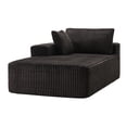 thumbnail image 3 of LUMIHO Chaise Lounge with Left Armrest, Comfy Corduroy Upholstered Sofa Bed Chair, No Assembly Required Modern Upholstered Lounge Chair for Bedroom, Living Room and Office,Black, 3 of 4