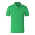 thumbnail image 1 of UKAP Man Shirt Lapel Collared Polo Top Two Buttons Soft Spring Blouse Sichuan Shirt Black Label-grass Green 4XL, 1 of 2