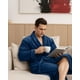 thumbnail image 4 of Bata de Baño NY Threads de Felpa de Lujo para Hombre Azul Marino Talla L-XL, 4 of 6