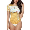 thumbnail image 1 of Balery White Ice Cream Body de cuello redondo de manga corta para mujer Tops de manga corta Tops básicos-X-Large, 1 of 7
