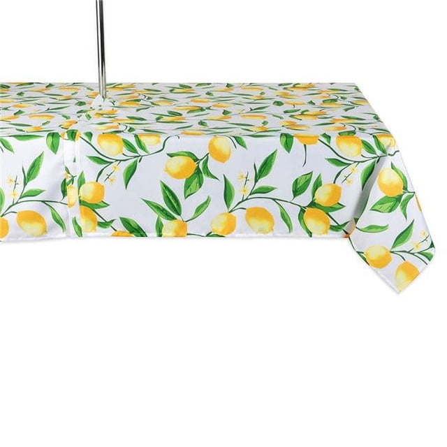Design Imports CAMZ11292 60 x 120 in. Lemon Bliss Print Outdoor Tablecloth with Zipper