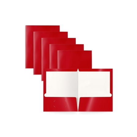 Better Office Products - Pocket folder - 2 compartments - for Letter A Size (8.5 in x 11 in) - capacity: 100 sheets - red (pack of 25)