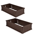 thumbnail image 1 of Gymax 2 PCS Raised Garden Bed Rectangle Plant Box Planter Flower Vegetable Brown, 1 of 8