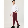 thumbnail image 4 of INSPIRE CHIC Vestido de hombre Chino Slim Fit Stretch Flat Front Color sólido Pantalones de negocios borgoXXL, 4 of 6