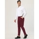 thumbnail image 4 of Lars Amadeus Vestido de hombre Chino Slim Fit Stretch Flat Front Color sólido Pantalones de negocios borgoL, 4 of 6