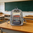 thumbnail image 5 of Backpack Clear PVC Stadium Approved Transparent See Through Book Bag Lightweight Waterproof 10.2in Sports Concert Travel Daypack by MPOISVA, 5 of 7