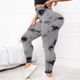 thumbnail image 3 of Tie Dye Hidden Scrunch Leggings for Women Tummy Control Butt Lifting Yoga Pants High Waist Compression Workout Tight,S,Gray, 3 of 8