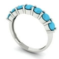 thumbnail image 2 of 1.19 ctw Wedding Band for Women - 14K White Gold Simulated Turquoise Stackable Eternity Ring, 2 of 6