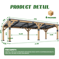 thumbnail image 3 of 10x22 ft Cedar Wood Gazebo with Hardtop Slope Roof, Large Outdoor Grill Canopy with Galvanized Steel Double Roof, 3 of 7