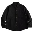 thumbnail image 1 of Camisas Para Hombre Manga Corta Chaqueta de pana con bolsillo con cremallera retro informal de moda de primavera y otoño para hombre (Black, XL), 1 of 5