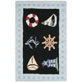 thumbnail image 2 of SAFAVIEH Chelsea Agatha Sea Lovers Wool Area Rug, Black, 8' x 8' Round, 2 of 9