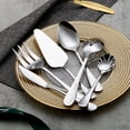 thumbnail image 1 of Stainless Steel Titanium Plated Flatware Serving Set 6 Pieces, 5 Serving Pieces of 45 Pieces Flatware With 1 Cake Server, Serving Silverware Set, 1 of 6