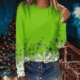 thumbnail image 2 of BLVB Christmas Shirts for Women Long Sleeve Crewneck Snowflake Graphic Tee Tops Vacation T Shirts Blouse Christmas Gifts, 2 of 5