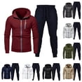 thumbnail image 4 of SGMVNU Men's Jogging Tracksuit Set Men's Zipper Hoodie Casual Hooded Sweatshirt Two Piece Suit Sport Comfort Suit Sets for Fall Winter(White, XL), 4 of 4