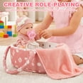 thumbnail image 6 of Keyohome Baby Dolls, 12" Baby Doll Playset with Sleeping Carrier Bassinet Bed Set in Gift Box, Soft Reborn Baby Doll with Cloths/Blanket/Feeding Kit for Girls Ages 3+, 6 of 9