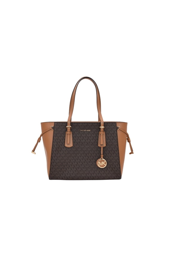 Pre-Owned Michael Kors Voyager MK Signature Drawstring Large Tote Shoulder Bag
