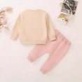 thumbnail image 4 of TOWED22 Baby Girl Toddler Fall Winter Clothing Set Long Sleeve Graphic Sweatshirt and Joggers Pants 2pcs Outfits Soft(Beige,2-3 Y), 4 of 7