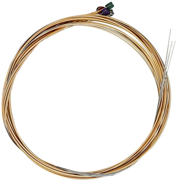 HONMEET 6-String Acoustic Guitar Replacement Strings Set Stainless Steel Light Brown for Musicians, and 11x4x0.4in