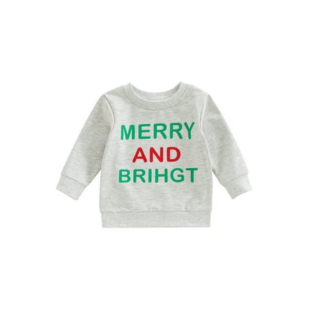 

AMILIEe Kids Infant Baby Boy Girls Long Sleeve Pullover Sweatshirt Shirt Sweater Tops