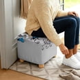 thumbnail image 3 of TSOVTHRID Daisy Butterfly Gray Print Ottoman Cover Square Stretch Ottoman Slipcover Thick Storage Footrest Stool Covers with Elastic Band Furniture Protector for Pets, 3 of 7