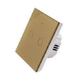 thumbnail image 2 of For Tuya Smart Light Switch 2 Gang, Wifi Smart Touch Wall Switch With Capacitor Gold Smile Home, 2 of 9