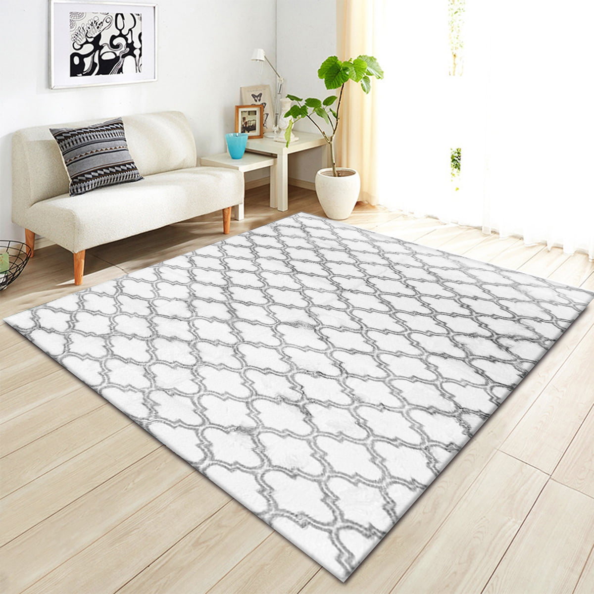 Large Size Soft Bedroom Rugs 9.8' x 6.6' Shaggy Floor