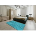thumbnail image 4 of Ahgly Company Indoor Rectangle Patterned Bright Turquoise Blue Area Rugs, 2' x 4', 4 of 6